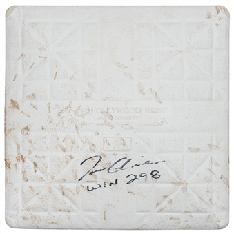 2007 Tom Glavine Game Used, Signed & Inscribed New York Mets 3rd Base Used For Career Win #298 (MLB Authenticated & Mets-Steiner)